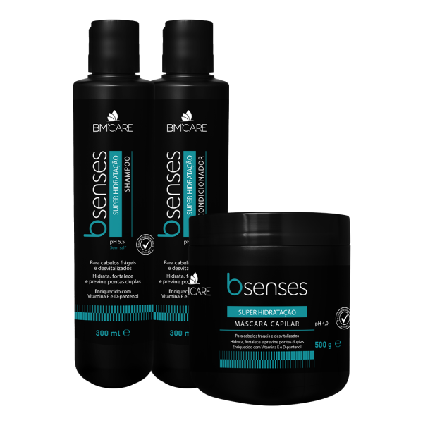 Kit Super Hidratação Shampoo, Condicionador e Máscara